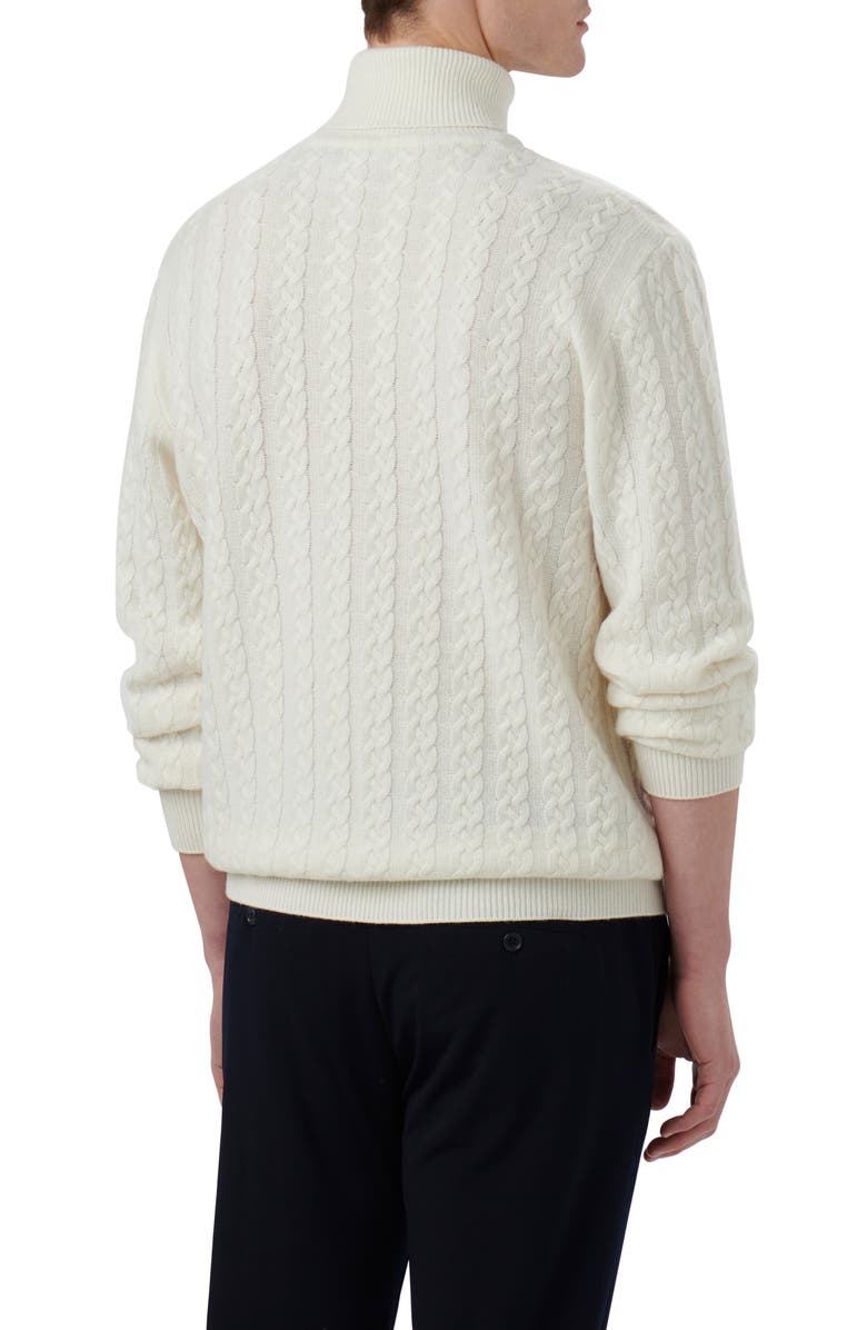 Bugatchi Cabled Turtleneck, Alternate, color, Chalk