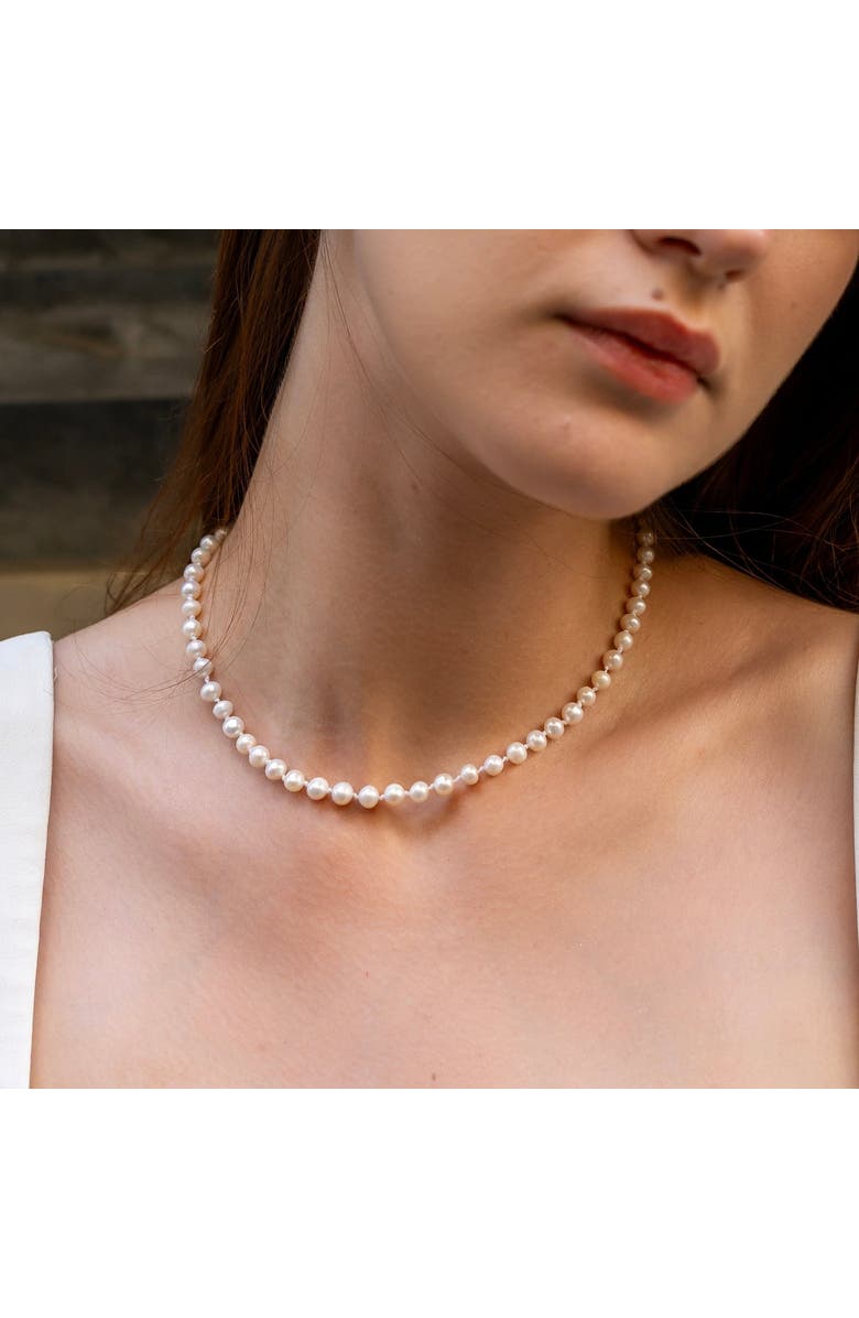 Spero London Small Natural Freshwater Real Pearl Strand Necklace, Alternate, color, Silver
