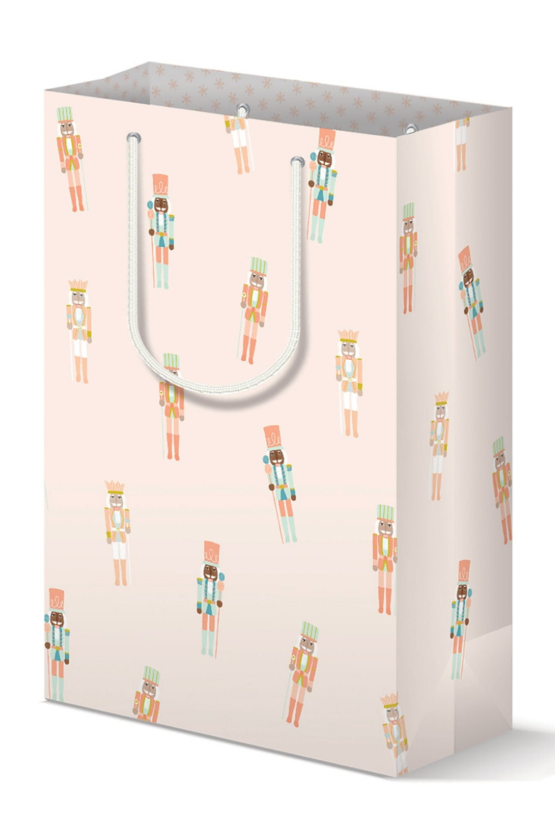 Pinkmas Nutcracker Holiday Pattern Gift Bag Card Set, Alternate, color, Pinkmas Holiday Pattern