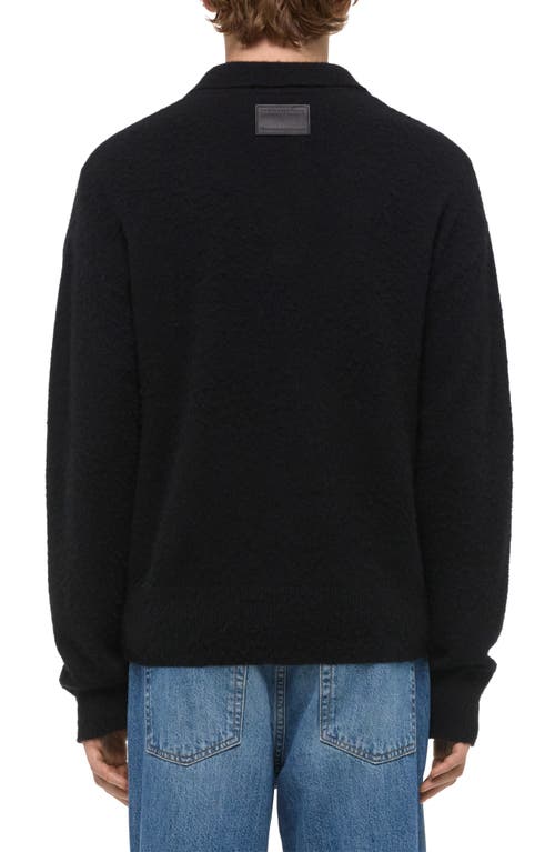 Helmut Lang Lithe 3 Brushed Wool & Cashmere Polo Sweater In Black