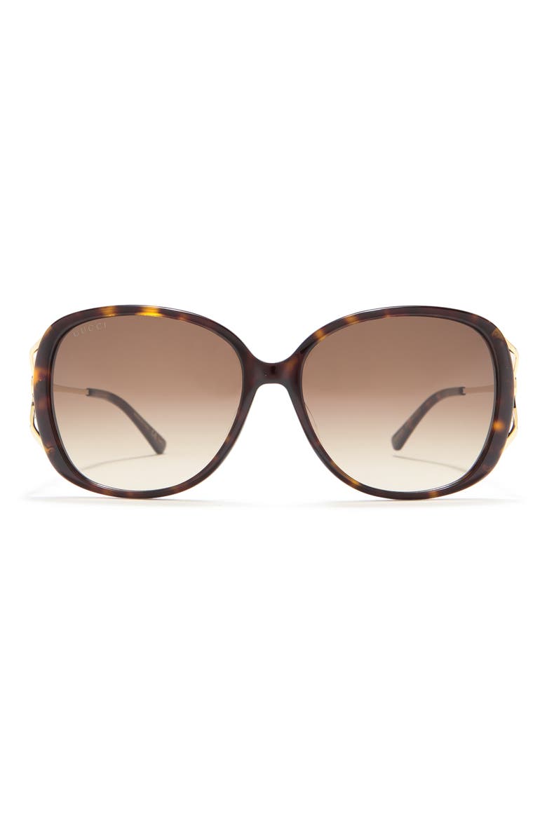 58mm Square Sunglasses, Main, color, HAVANA