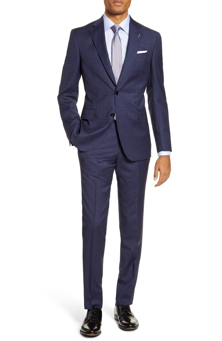 Ted Baker London Jay Trim Fit Check Wool Suit, Main, color,