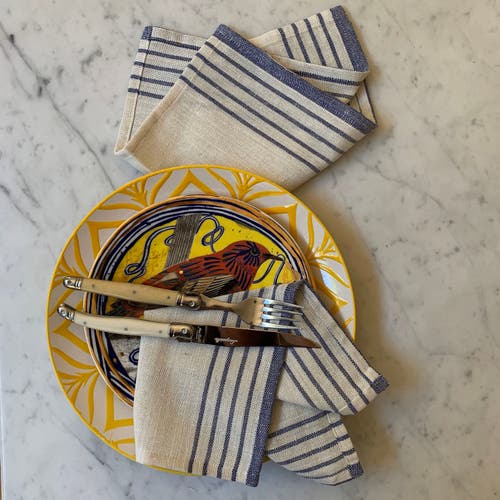 Eco Hilana Sustainable Kayseri Tablecloth Set In Blue