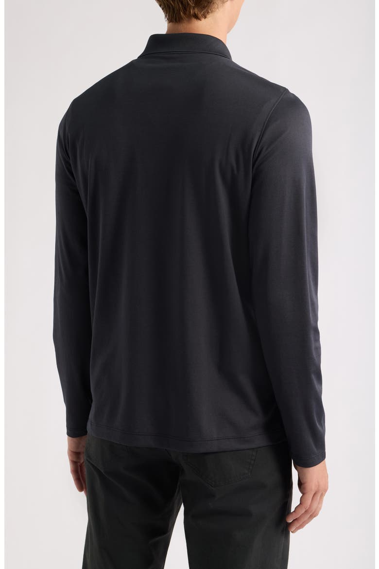 Cochran Long Sleeve Zip Polo, Alternate, color, BLACK