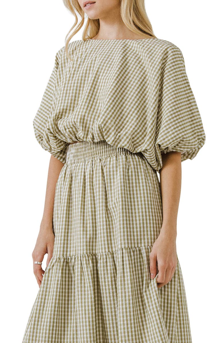 English Factory Dolman Sleeve Crop Top, Alternate, color, Olive