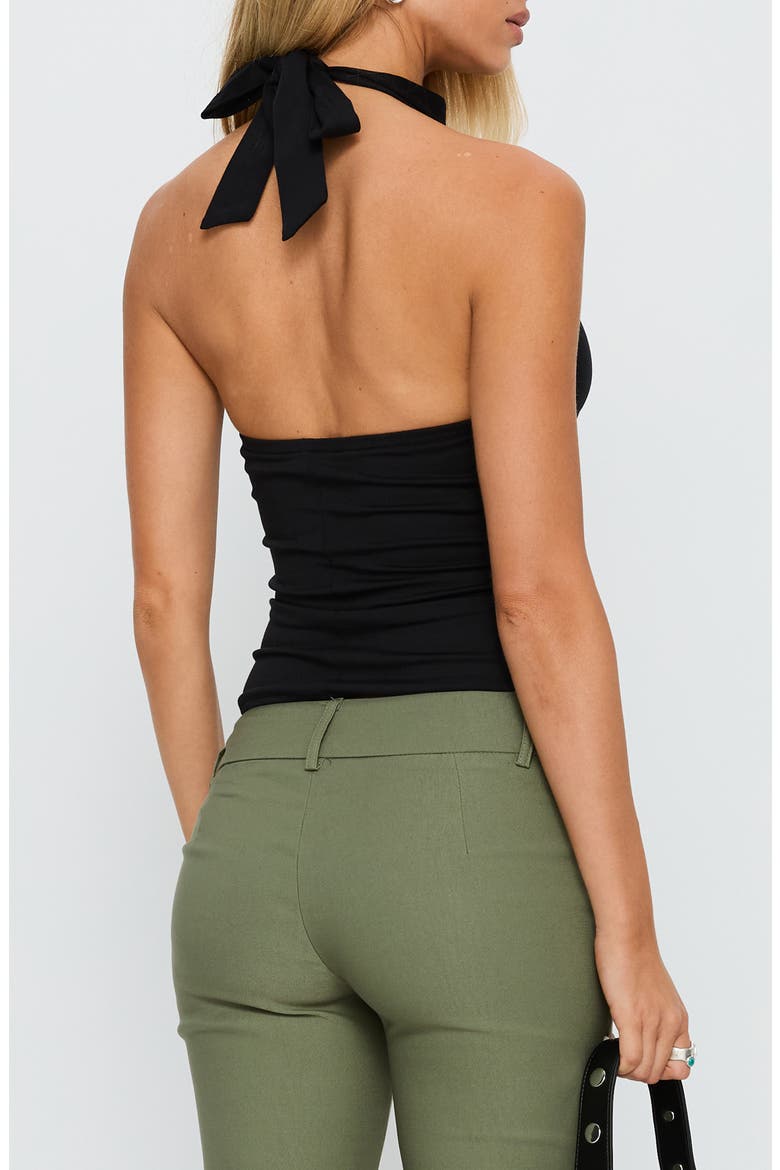 Merril Halter Top, Alternate, color, BLACK