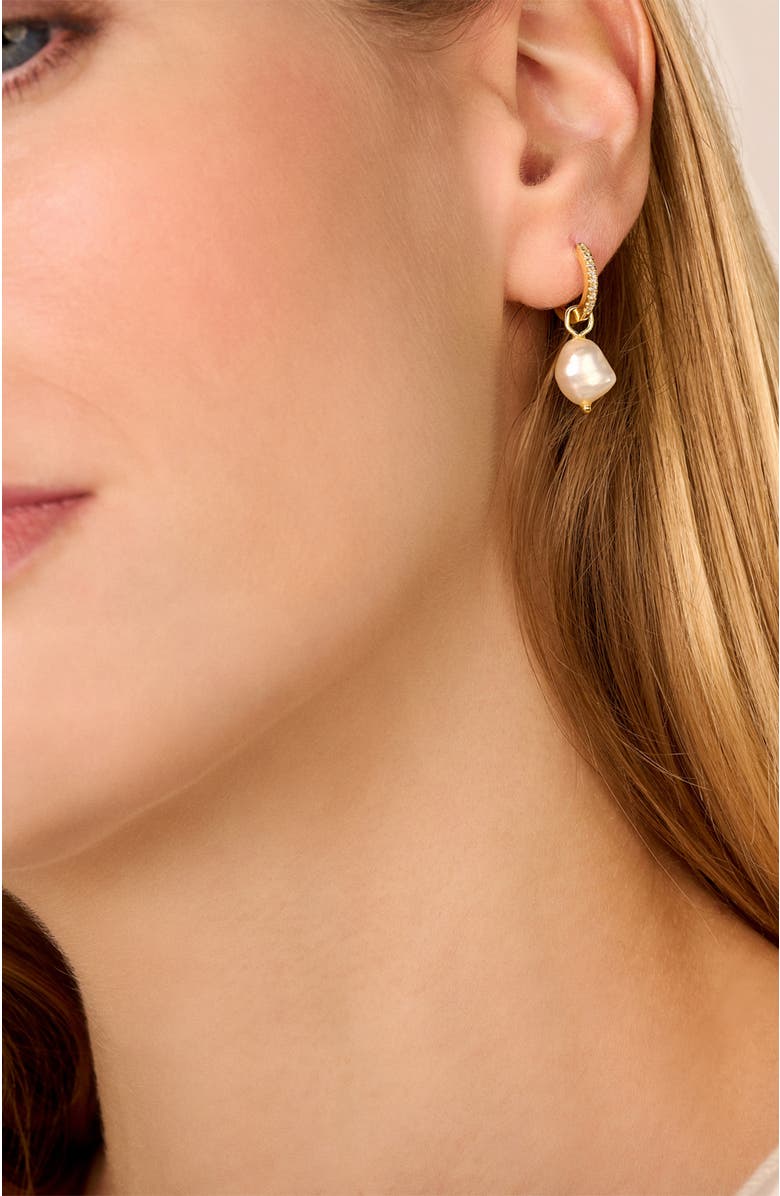 DPT Antwerp Endless Pearl Earrings, Alternate, color, Yellow 18K Gold Plated