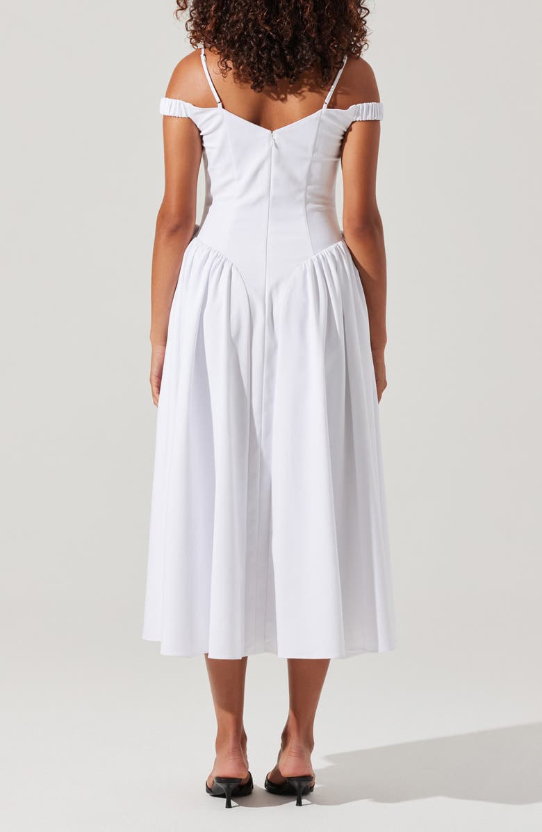 ASTR the Label Elvinia Cold Shoulder Midi Dress, Alternate, color, White