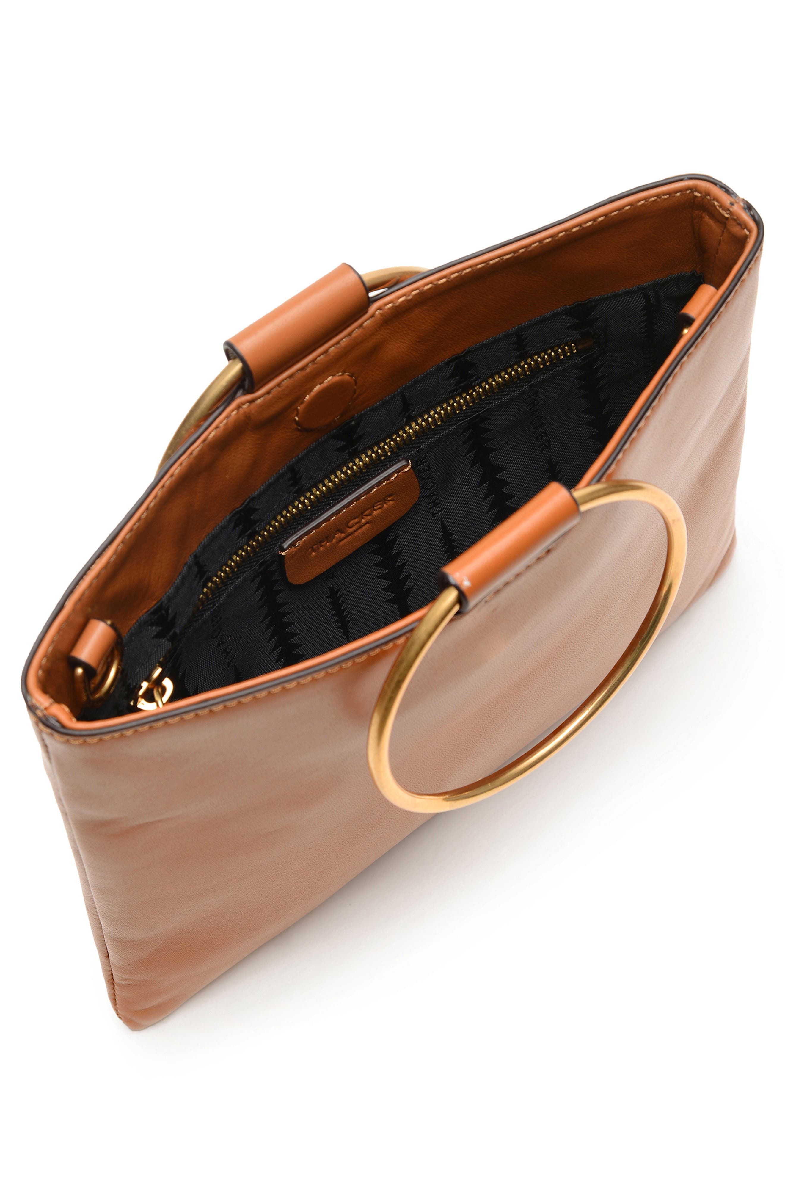 Thacker Le Pouch Leather Ring Handle Crossbody Bag, Alternate, color, 