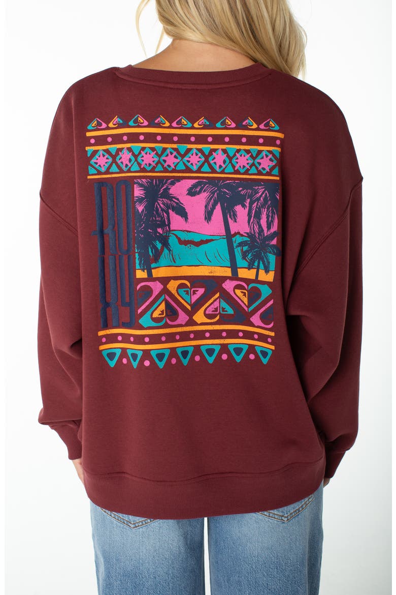 Morning Stroll Crewneck Sweatshirt, Alternate, color, PORT