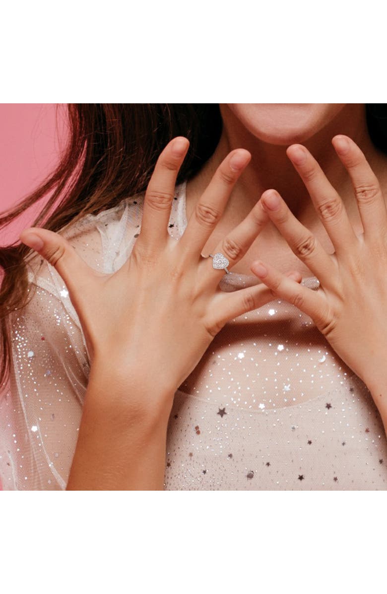 Julianna B. Diamond Composite Heart Halo Ring 10k, Alternate, color, 10K White Gold