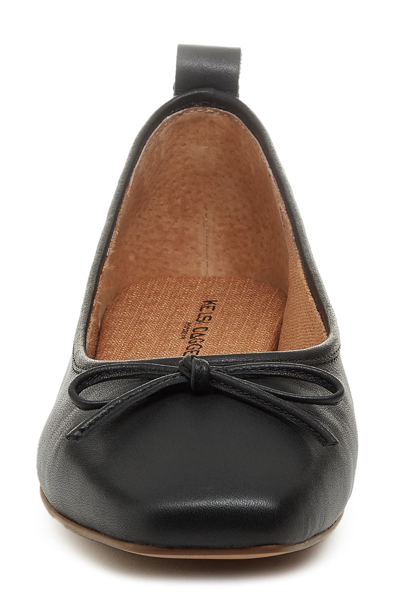 Kelsi Dagger Brooklyn Frankie Square Toe Ballet Flat, Alternate, color, Black Leather