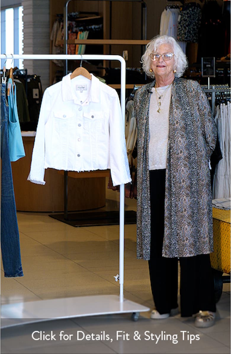 Wide Sleeve Fray Hem Denim Trucker Jacket, sales video thumbnail