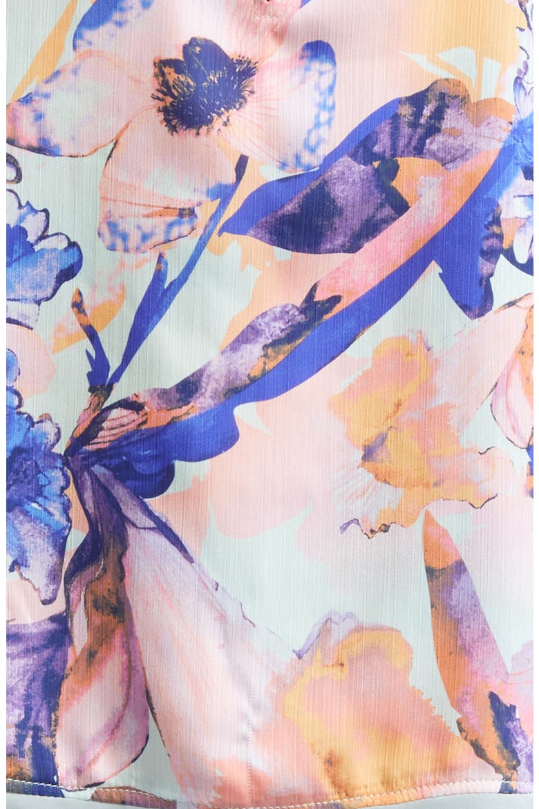Lina Floral Print Sleeveless Top, Alternate, color, SEAFOAM MULTI