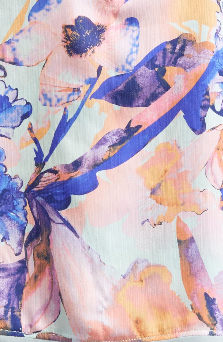 Derek Lam 10 Crosby Lina Floral Print Sleeveless Top, Alternate, color, Seafoam Multi