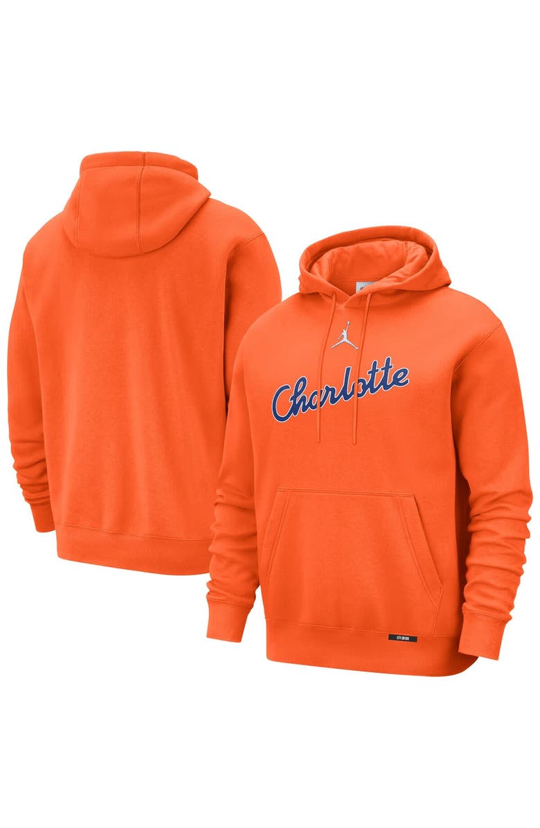 Jordan Brand Men's Jordan Brand  Orange Charlotte Hornets 2025/26 City Edition Essential Remix Club Hoodie, Main, color, 