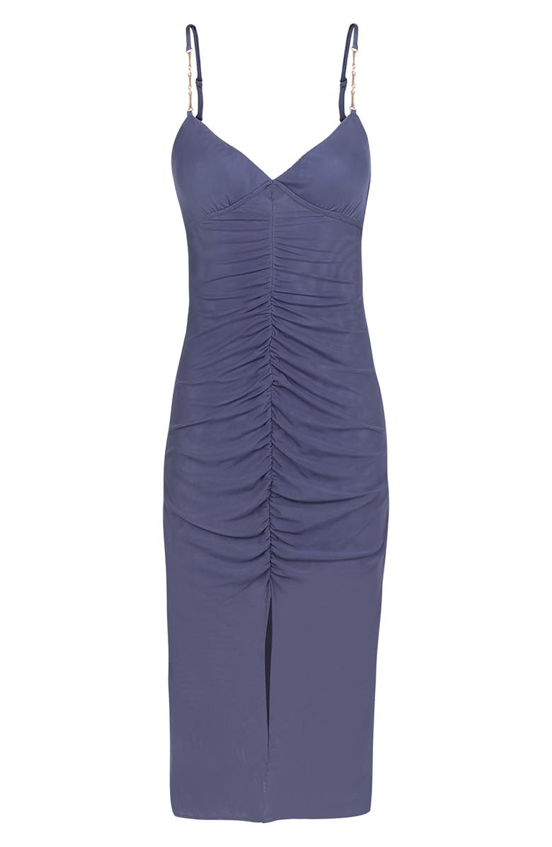 ViX Paula Hermanny Diana Ruched Cover-Up Body-Con Dress, Alternate, color, Blue