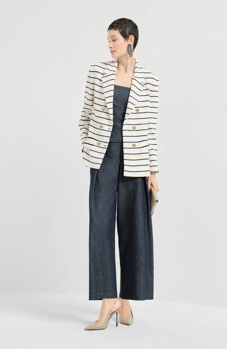 Brunello Cucinelli Pleated A-line trousers, Alternate, color, Denim
