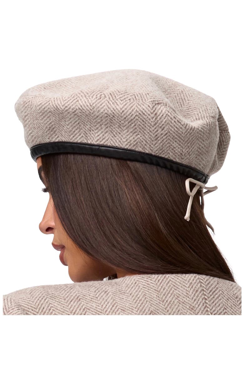 Herringbone Beret, Alternate, color, TAUPE CHEVRON