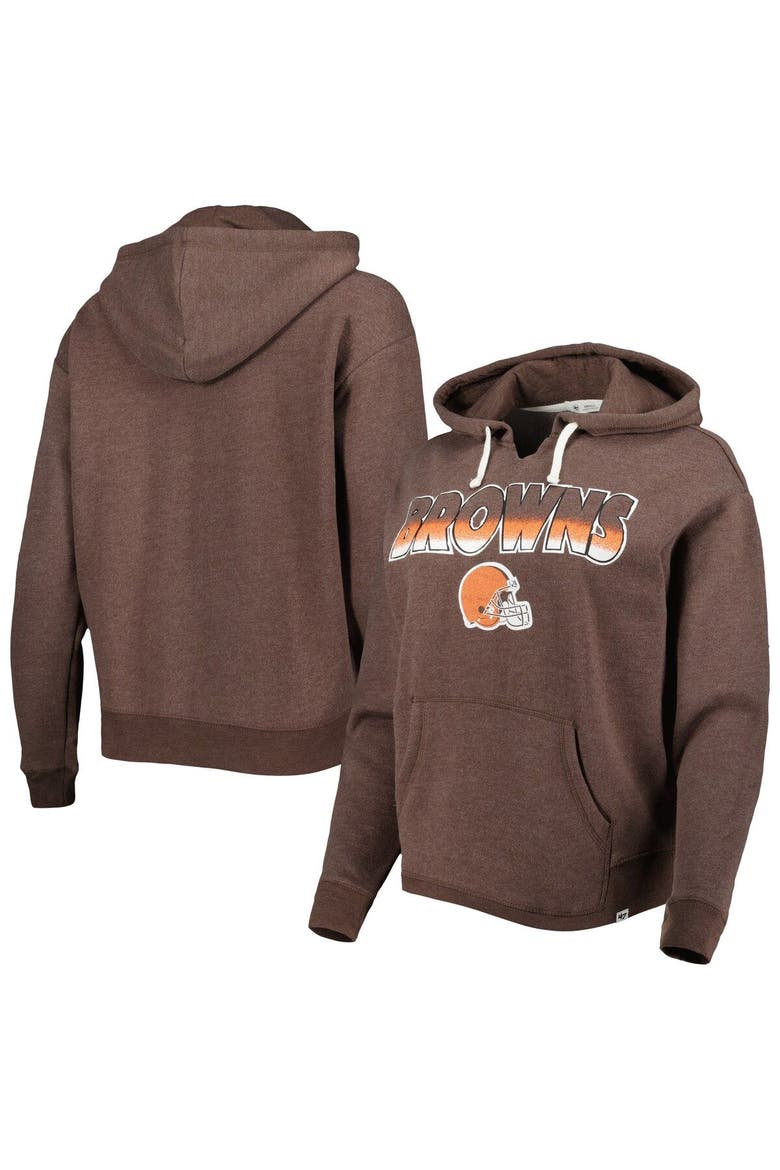 Women's '47 Brown Cleveland Browns Color Rise Kennedy Pullover Hoodie, Main, color, Brown