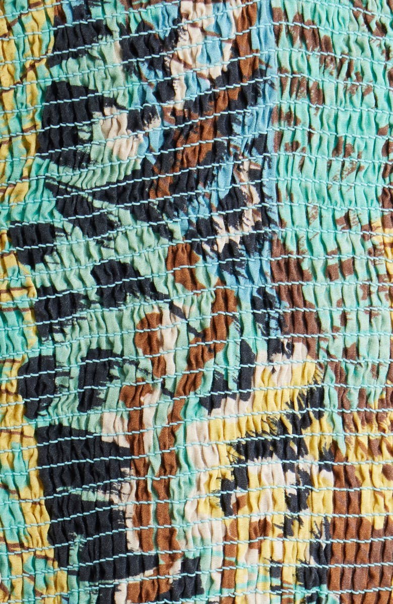 LOVE THE LABEL Audrey Smocked Layered Ruffle Long Sleeve Dress, Alternate, color, Born To Fly Print