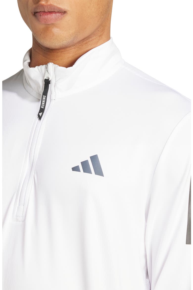 Own the Run AEROREADY Quarter-Zip Track Top, Alternate, color, WHITE/ WHITE