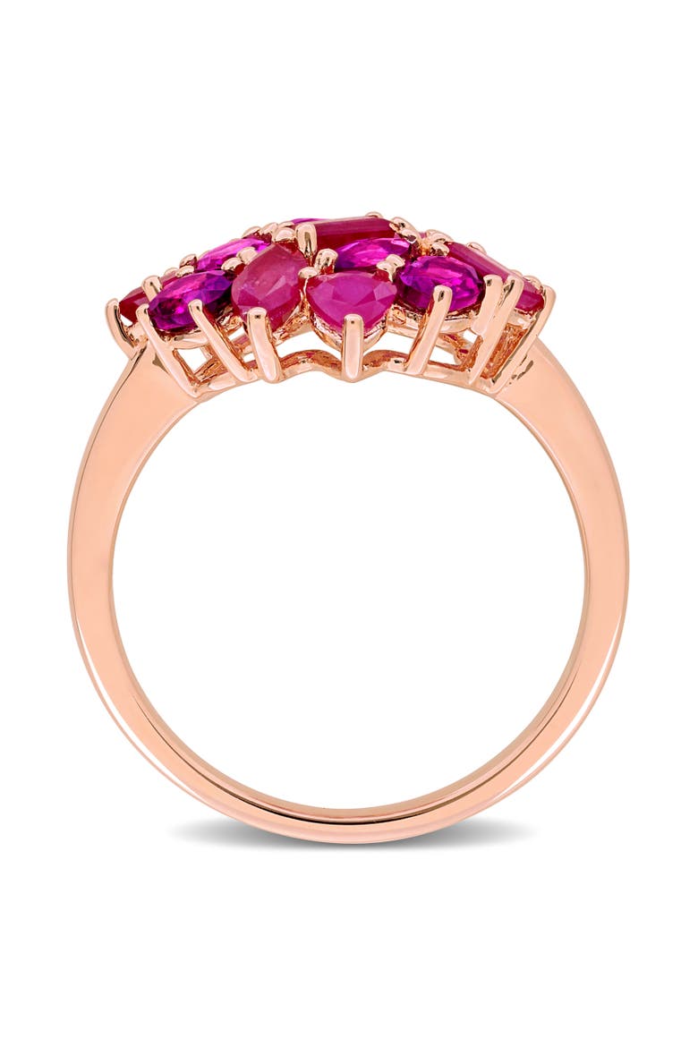Ruby & Rhodolite Cluster Cocktail Ring, Alternate, color, Rhodolite