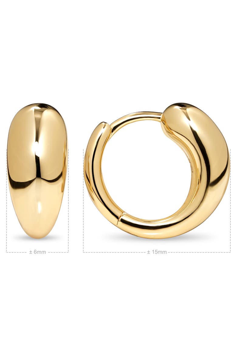 Teardrop Hoop Earrings in Gold Plated Sterling Silver, Alternate, color, Yellow Gold