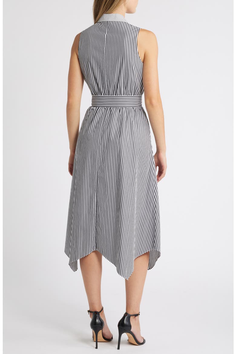 Belted Sleeveless Wrap Midi Dress, Alternate, color, ANNE WHITE/ ANNE BLACK