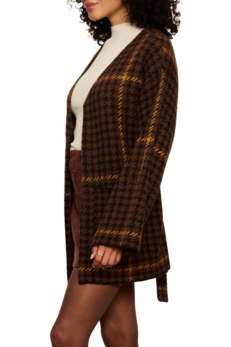 Houndstooth Plaid Jacquard Coatigan, Alternate, color, GOLDEN YELLOW PLAID
