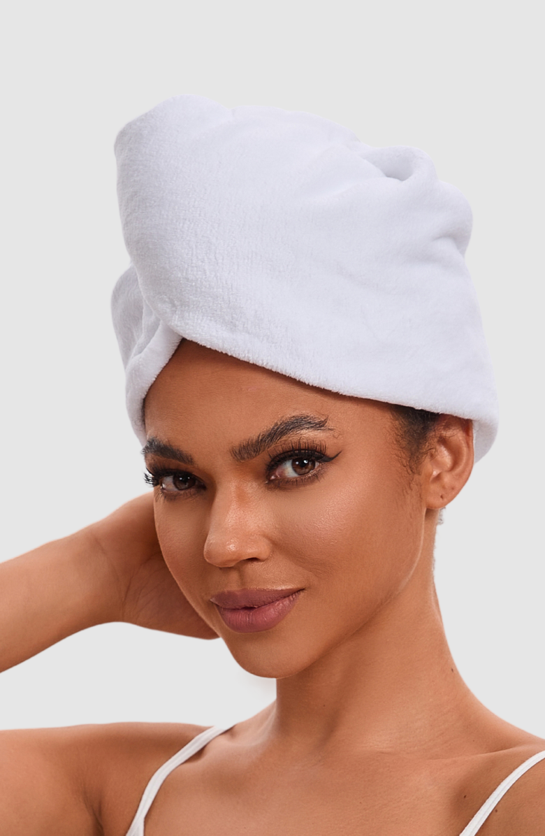 LUCE BEAUTY Silky Satin Pillowcases + Hair Towel Wrap, Alternate, color, White