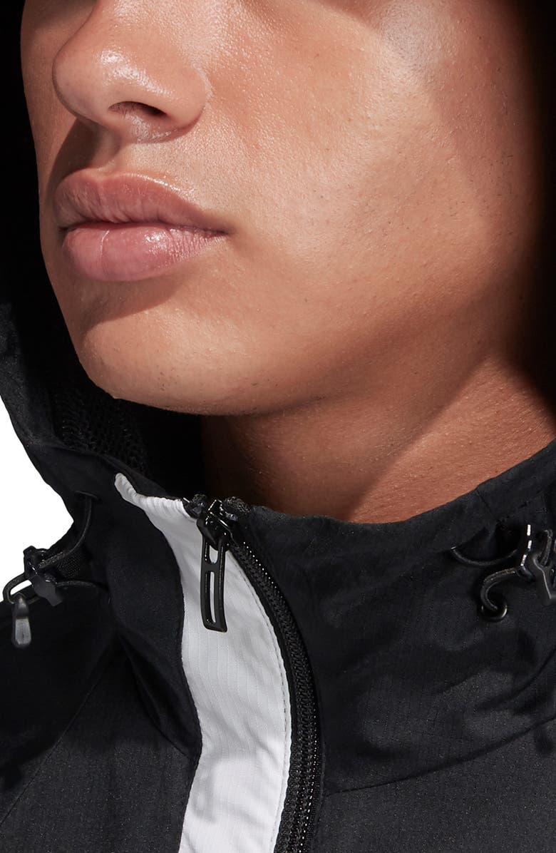 adidas Water Repellent Hooded Windbreaker, Alternate, color, 