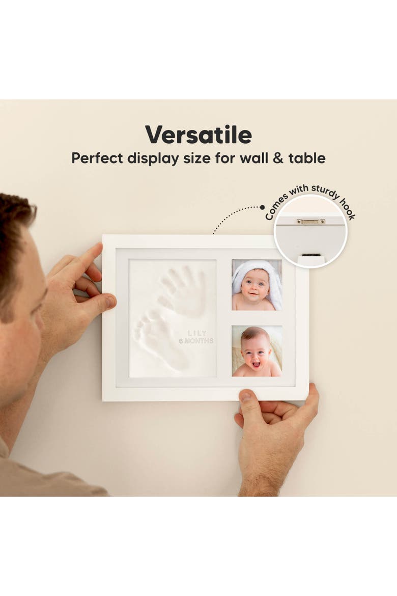 Baby Handprint & Footprint Keepsake Solo Frame, Alternate, color, Alpine White