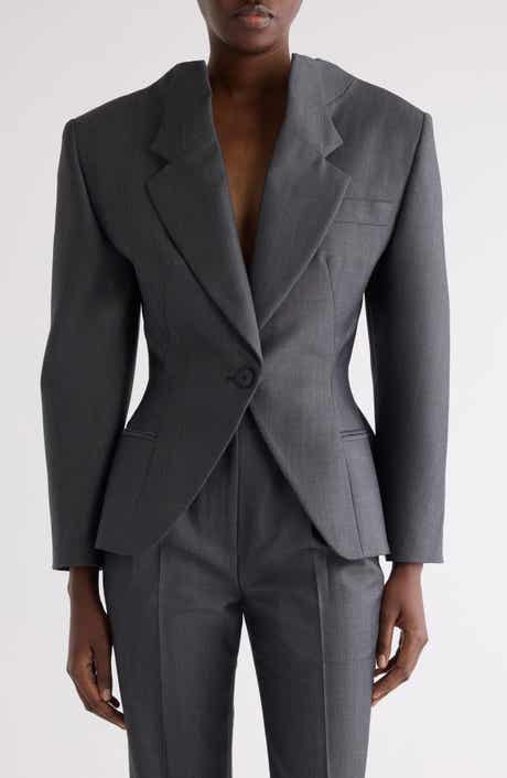Slashed Stretch Wool Blend Jacket