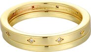 Adornia Set of 2 14K Gold Plated Cubic Zirconia Star Band Rings