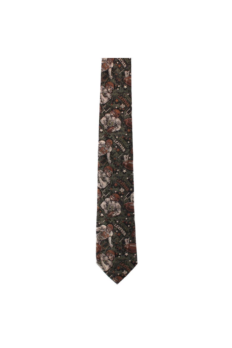 Tough As Leather Football Silk Novelty Necktie, Alternate, color, Multiple
