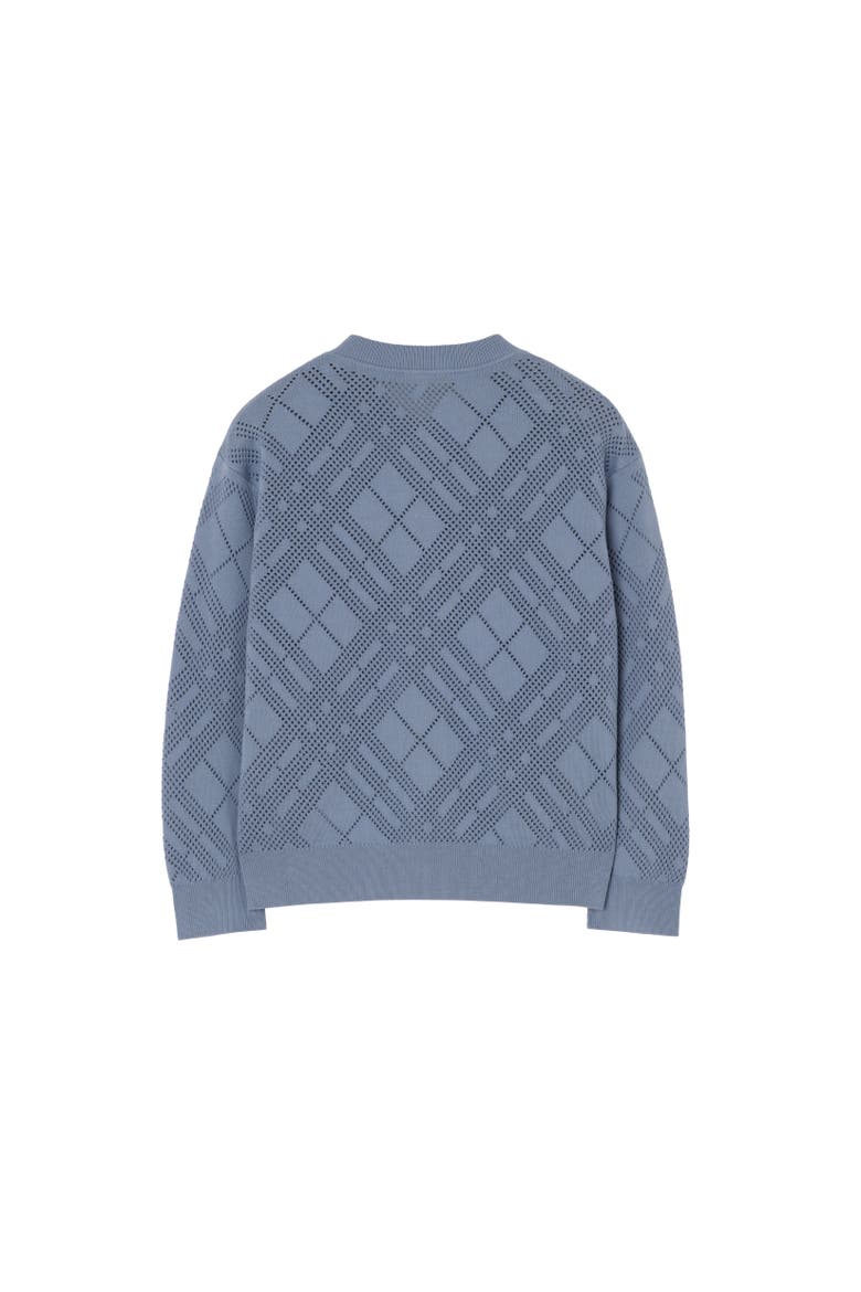 Pointelle Knit Cotton Cardigan, Alternate, color, Steel blue