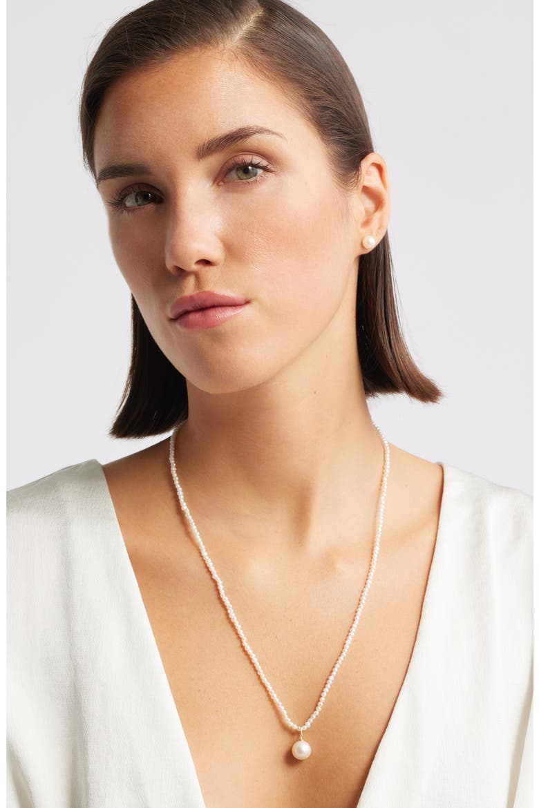 Freshwater Pearl Long Pendant Necklace, Alternate, color, WHITE- 14K YELLOW GOLD