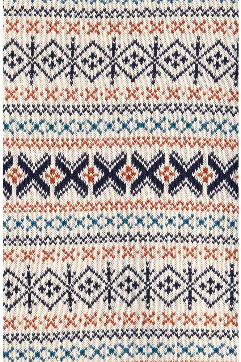 Kids' Fair Isle Cotton Crewneck Sweater, Alternate, color, BEIGE HEATHER GEO FAIRISLE
