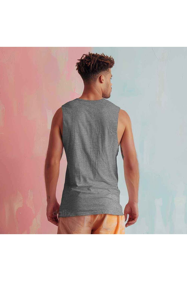 Mens Lil Smile Muscle Tank, Alternate, color, Deep Htr