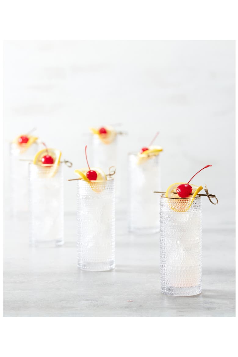 Jupiter Set of 6 Gold Rim Collins Glasses, Alternate, color, CLEAR