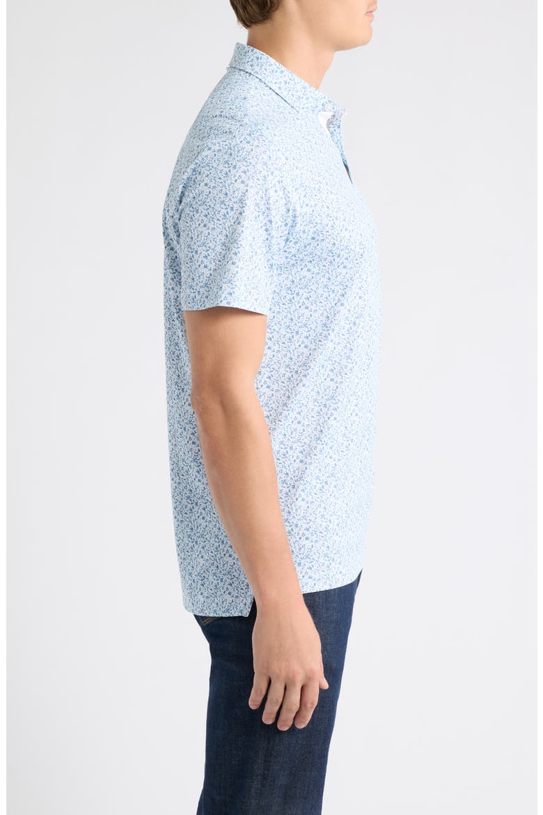 Bloom Neat Floral Performance Polo, Alternate, color, CARBON FIBER