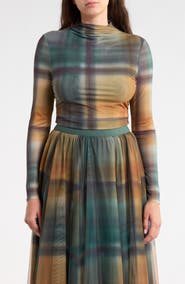 DR2 by Daniel Rainn Long Sleeve Mesh Mock Neck Top