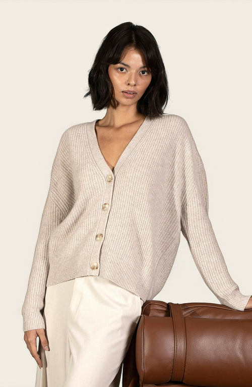 Italic Billie Chunky Cropped Cashmere Cardigan In Neutral