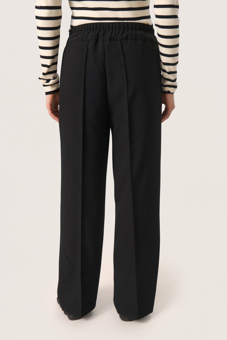 Sleureka Wide Leg Elastic Waist Trousers, Alternate, color, Black