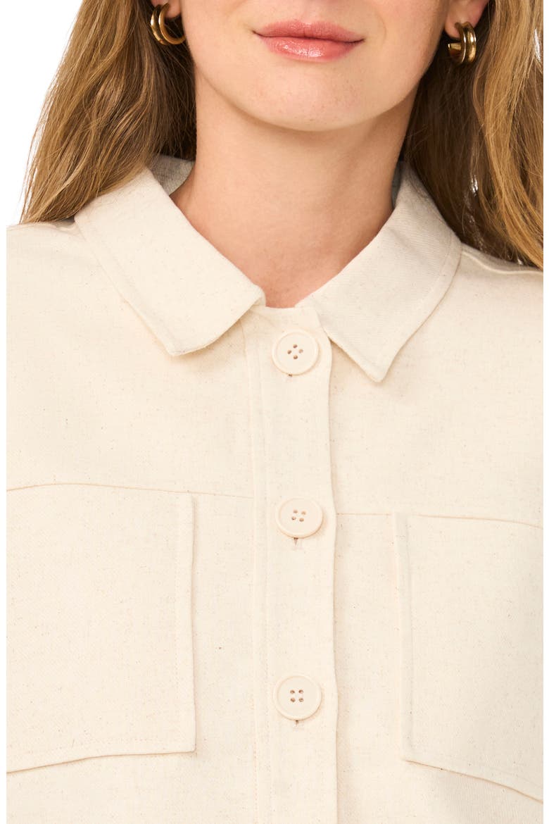 Crop Twill Shirt Jacket, Alternate, color, NATURAL BEIGE