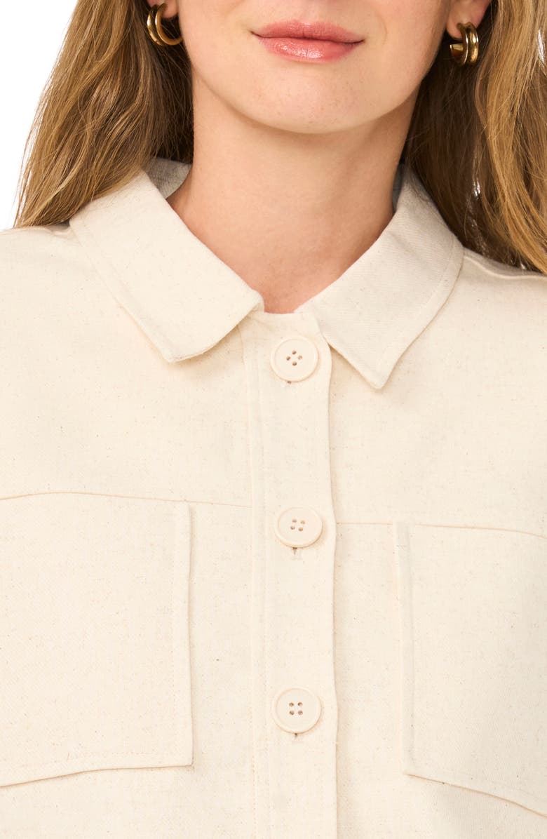 Halogen<sup>®</sup> Crop Twill Shirt Jacket, Alternate, color, Natural Beige