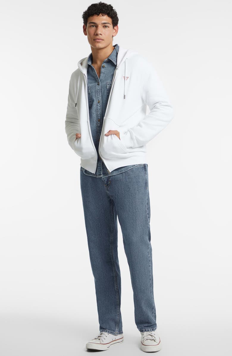 GUESS JEANS Mini Triangle Zip Hoodie, Alternate, color, 