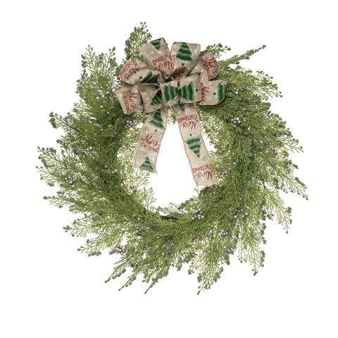 Artificial Green Christmas Merry Wreath