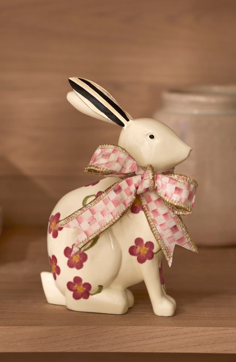 MACKENZIE CHILDS Floral Rabbit, Alternate, color, White